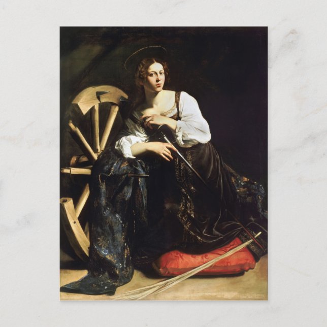 Saint Catherine av Alexandria av Caravaggio (1598) Vykort (Framsida)