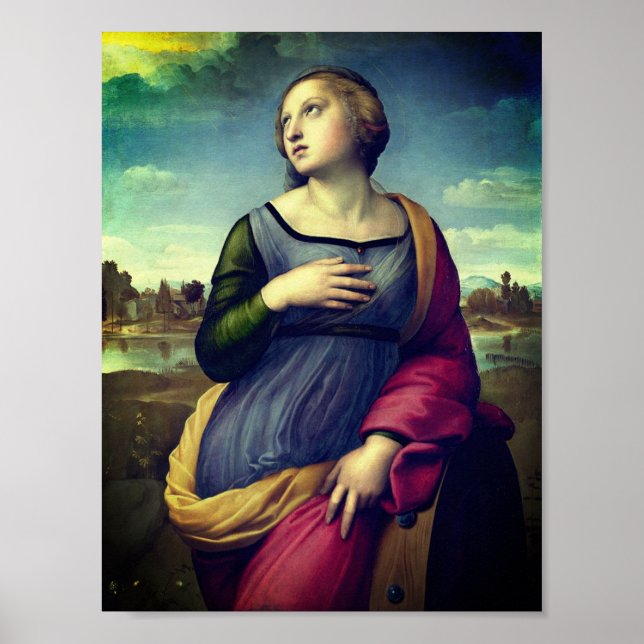 Saint Catherine av Alexandria av Raphael Poster (Framsidan)