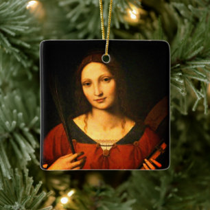 Saint Catherine av Alexandria (Bernardino Luini) Julgransprydnad Keramik