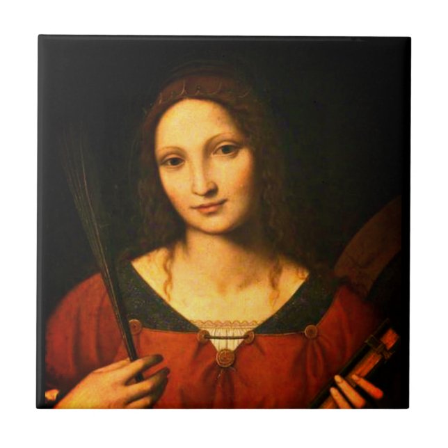Saint Catherine av Alexandria (Bernardino Luini) Kakelplatta (Framsidan)