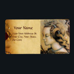 Saint Catherine av Alexandria Fraktsedel<br><div class="desc">Elegant- och adressetikettdesign på åldrasens gamla bruna parchment..Färgning av Carlo Crivelli italiensk Renaissance målare av sensibiliteten hos Late Gothic dekorative ..Detaljer från San Martino Polyptych . Fotografi och digital behandling för bättre tryckning av Bulgan Lumini.</div>