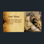 Saint Catherine av Alexandria Fraktsedel<br><div class="desc">Elegant- och adressetikettdesign på åldrasens gamla bruna parchment..Färgning av Carlo Crivelli italiensk Renaissance målare av sensibiliteten hos Late Gothic dekorative ..Detaljer från San Martino Polyptych . Fotografi och digital behandling för bättre tryckning av Bulgan Lumini.</div>