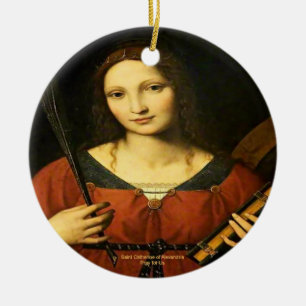 Saint Catherine av Alexandria Julgransprydnad Keramik