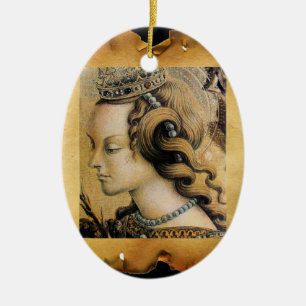 Saint Catherine av Alexandria, Parchment Julgransprydnad Keramik