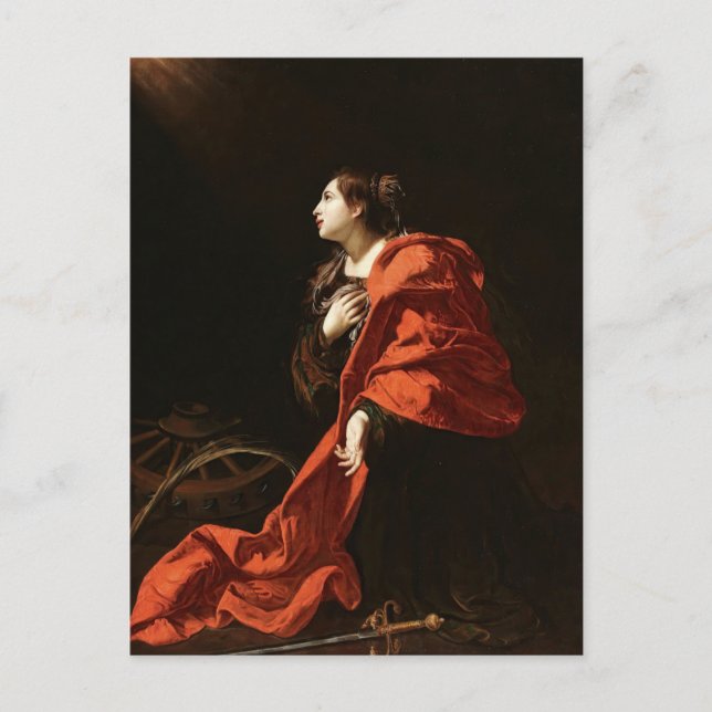 Saint Catherine av Bartolomeo Cavarozzi Vykort (Framsida)
