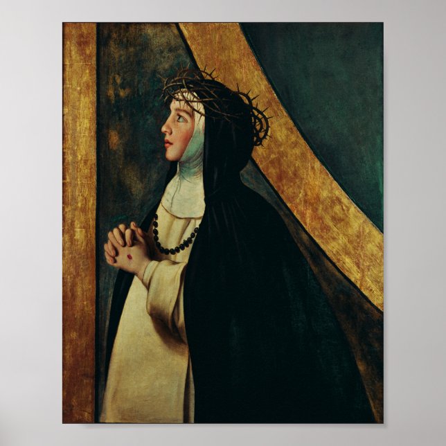 Saint Catherine av Siena av Juan Bautista Maino Poster (Framsidan)