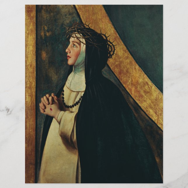 Saint Catherine av Siena av Juan Bautista Maino Reklamblad (Framsidan)