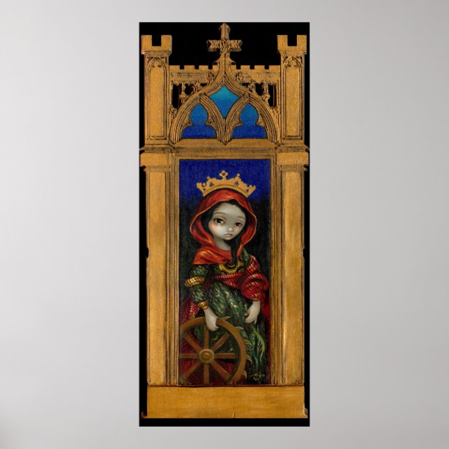 Saint Catherine icon gothic Art Print Poster (Framsidan)