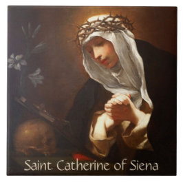 Saint Catherine of Siena (Franceschini) Ceramic Ti Kakelplatta