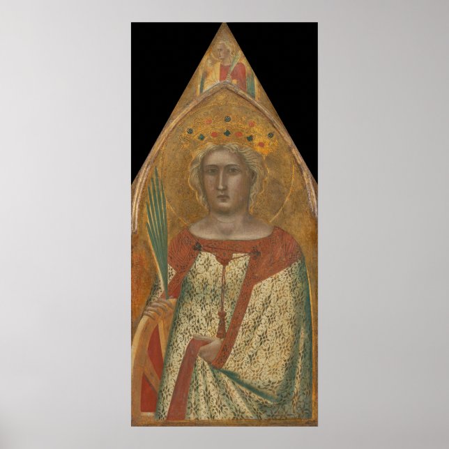 Saint Catherine, Pietro Lorenzetti Fine Art Poster (Framsidan)