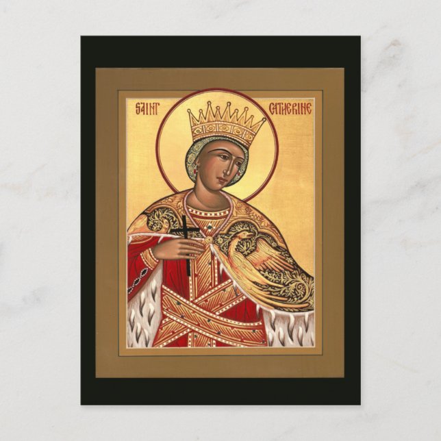 Saint Catherine Prayer Card Vykort (Framsida)