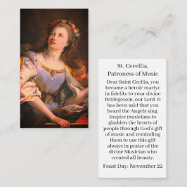 Saint Cecielia Anpassade Prayer Card