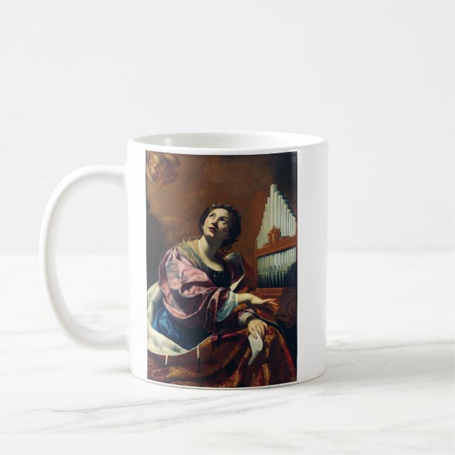 Saint Cecilia av Simon Vouet Kaffemugg (Vänster)