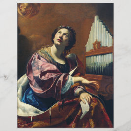 Saint Cecilia av Simon Vouet Reklamblad