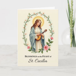 Saint Cecilia Feast Day Blessings Blommigt WAN Kort