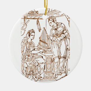 Saint Cecilia med Saint Catherine av Alexandria Julgransprydnad Keramik