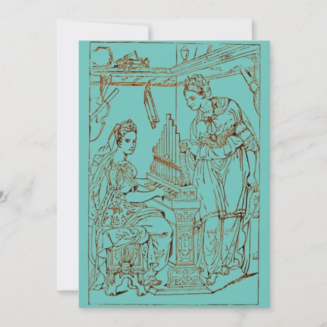 Saint Cecilia med Saint Catherine av Alexandria Julkort (Framsida)