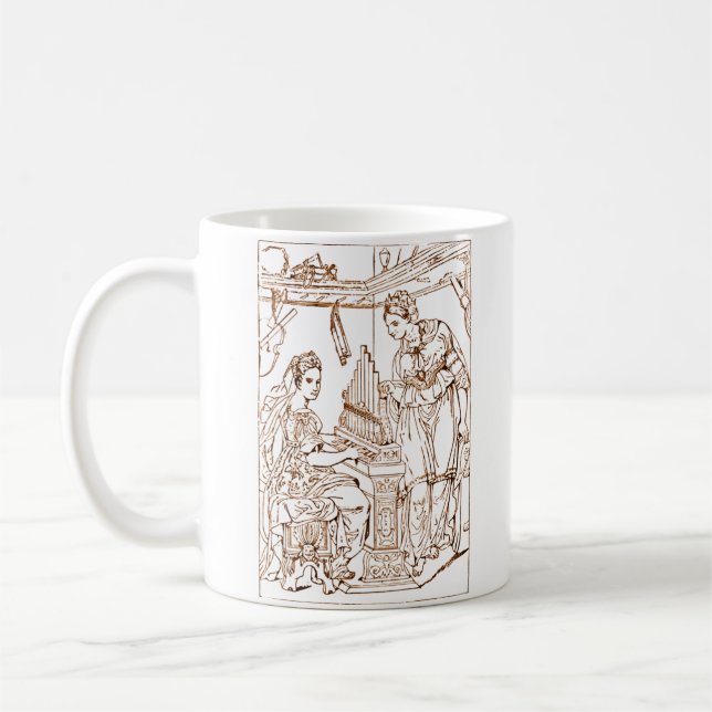 Saint Cecilia med Saint Catherine av Alexandria Kaffemugg (Vänster)