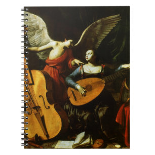 Saint Cecilia och Angel av Carlo Saraceni Anteckningsbok Med Spiral