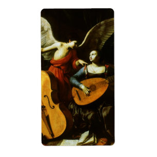 Saint Cecilia och Angel av Carlo Saraceni Fraktsedel