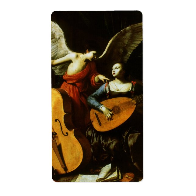 Saint Cecilia och Angel av Carlo Saraceni Fraktsedel (Framsidan)