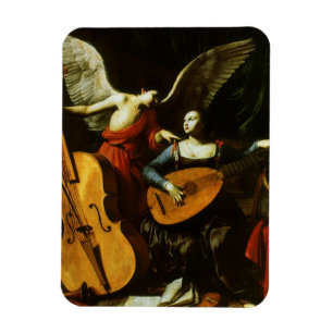 Saint Cecilia och Angel av Carlo Saraceni Magnet