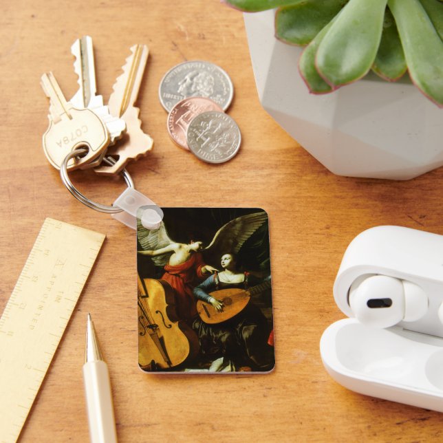 Saint Cecilia och Angel av Carlo Saraceni Nyckelring (Skrivbord)