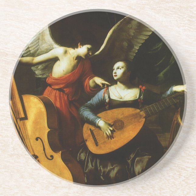 Saint Cecilia och Angel av Carlo Saraceni Underlägg (Framsidan)