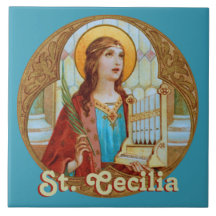 Saint Cecilia of Rom (BK 003) Ceramic Tile 1