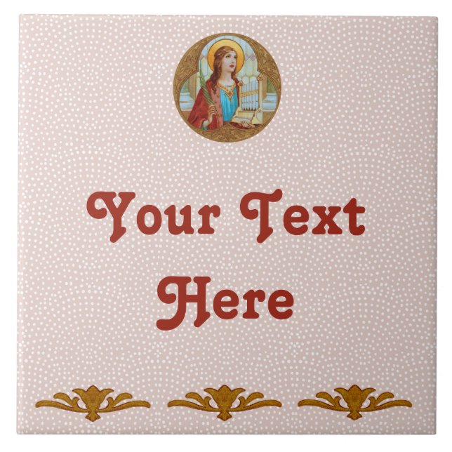 Saint Cecilia of Rom (BK 003) Ceramic Tile 2 Kakelplatta (Framsidan)