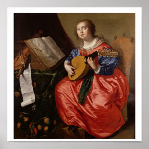 Saint Cecilia (olja på canvas) Poster