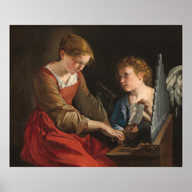 Saint Cecilia - Orazio Gentileschi Fine Art Poster (Framsidan)