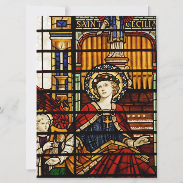 Saint Cecilia Patron Saint of Music Stached Glass (Framsida)
