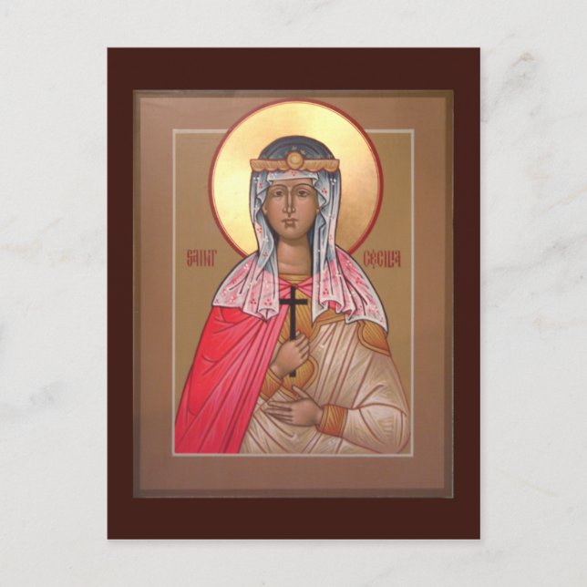 Saint Cecilia Prayer-kort Vykort (Framsida)