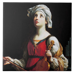 Saint Cecilia (St. Cecilia), Guido Reni Kakelplatta