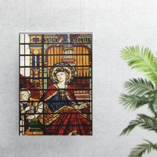 Saint Cecilia Stached Glass Poster