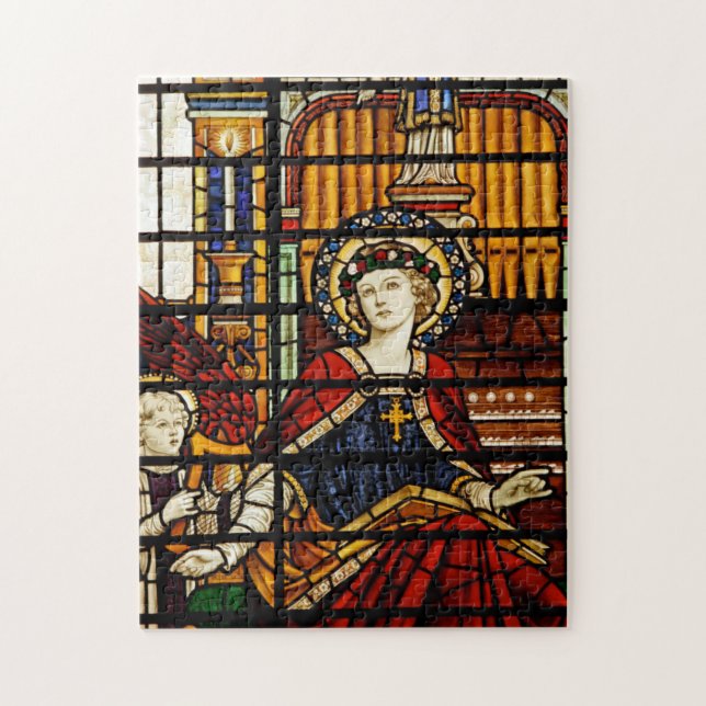 Saint Cecilia Stached Glass Pussel (Vertikal)