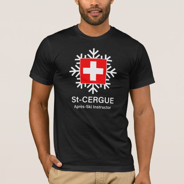 Saint-Cergue Swiss Apres-Ski Instructor T-Shirt (Framsida)