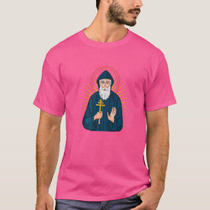 SAINT CHARBEL Heliga mirale munk be för oss T Shirt