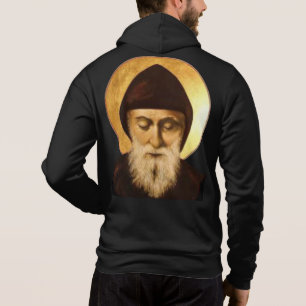 Saint Charbel Makhlouf-Båda Sidor-Fermad Kapuschon T Shirt