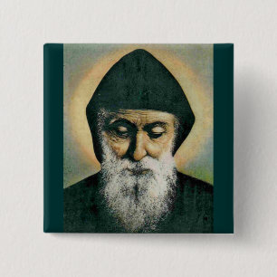 Saint Charbel Porträtt Knapp