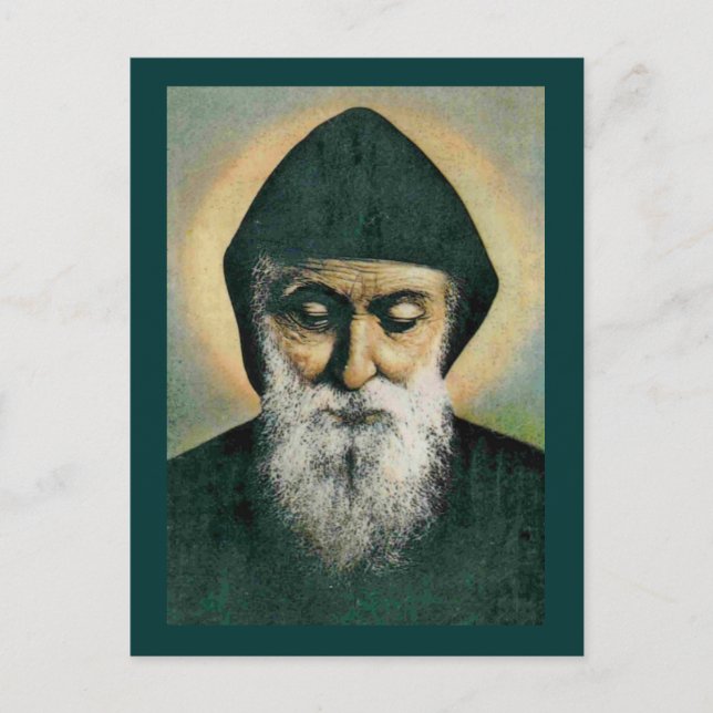 Saint Charbel Porträtt Vykort (Framsida)
