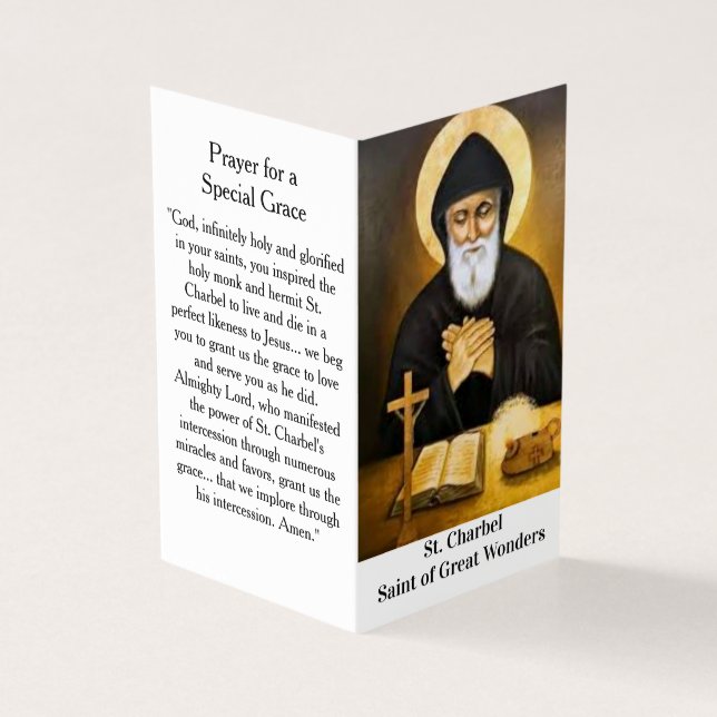 Saint Charbel Prayer Card Kort (Utsida)