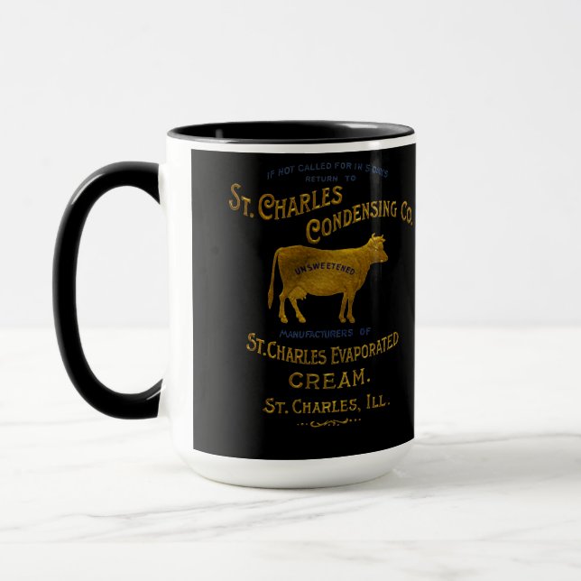 Saint Charles Illinois Mjölk Condensing Cream 1899 Mugg (Vänster)