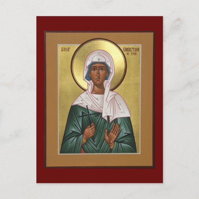 Saint Christina of Däck Icon Prayer Card Vykort (Framsida)