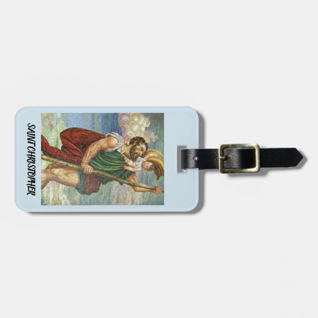 Saint Christopher Luggage Tag Bagagebricka (Horisontell Framsida)