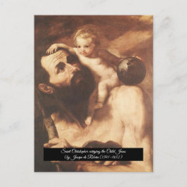 Saint Christopher med Child Kristus Vykort