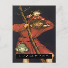 Saint Christopher med den spädske Kristus Vykort