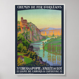 Saint-Cirq-Lapopie Vintage affisch 1914