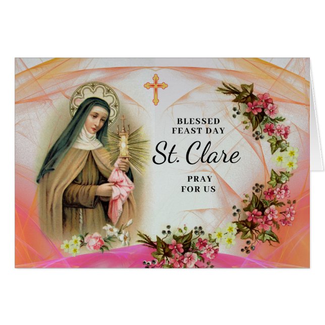 Saint Clare Franciscan Aura Hälsningskort (Framsidan Horizontal)